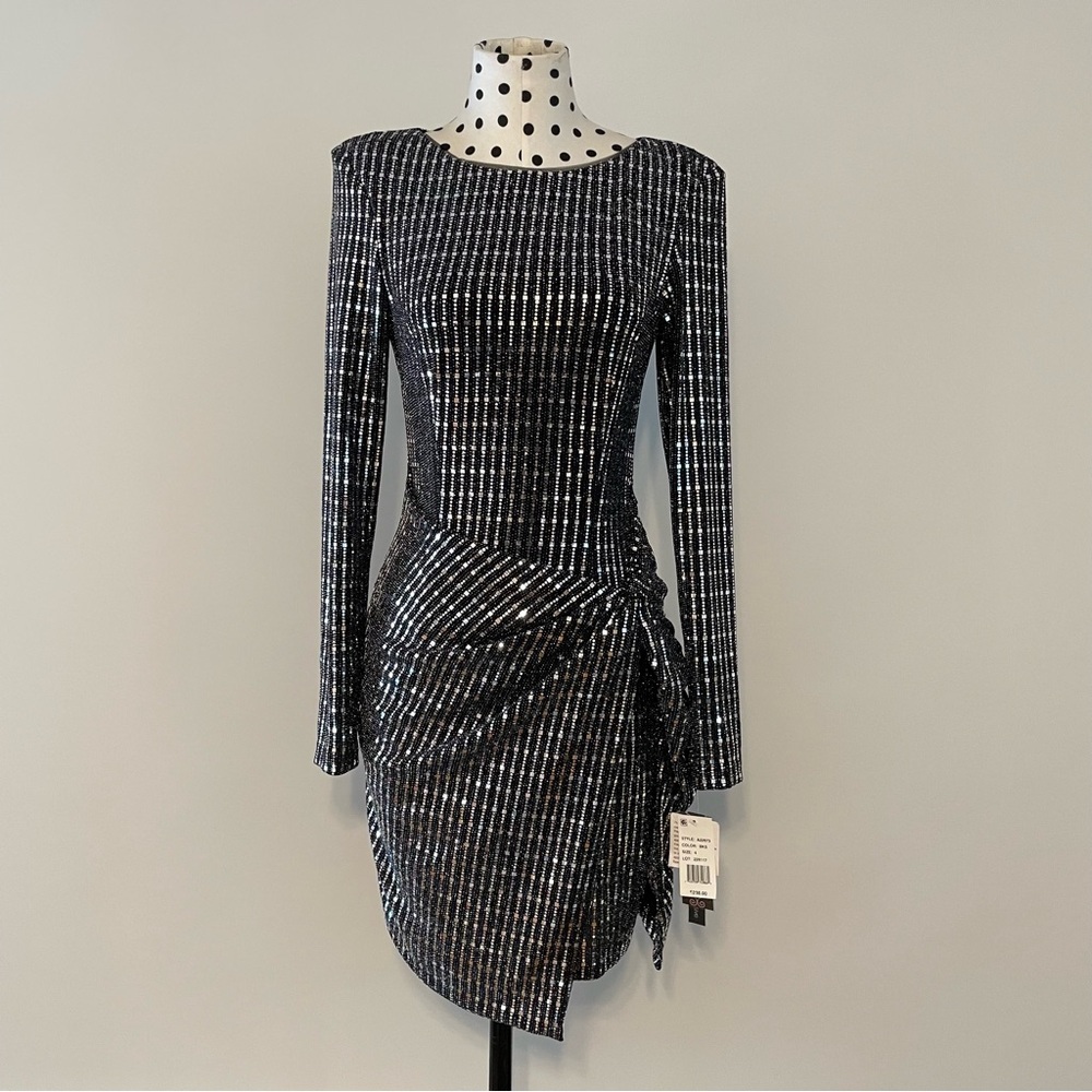 AQUA Sequined Hologram Dress